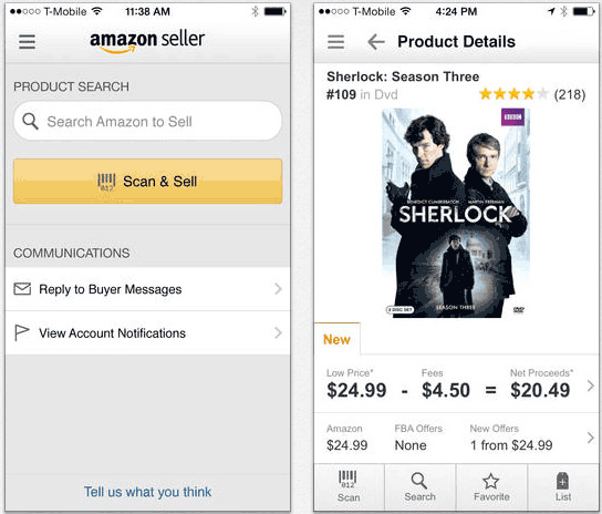 screenshot amazon seller app