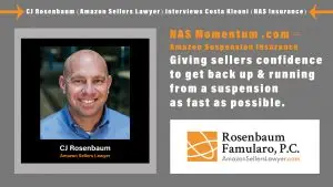 CJ Rosenbaum of Amazon Sellers Lawyer interviews Costa Kleoni of NAS Insurance