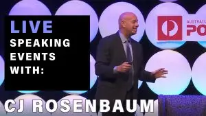 CJ Rosenbaum Live Speaking Events