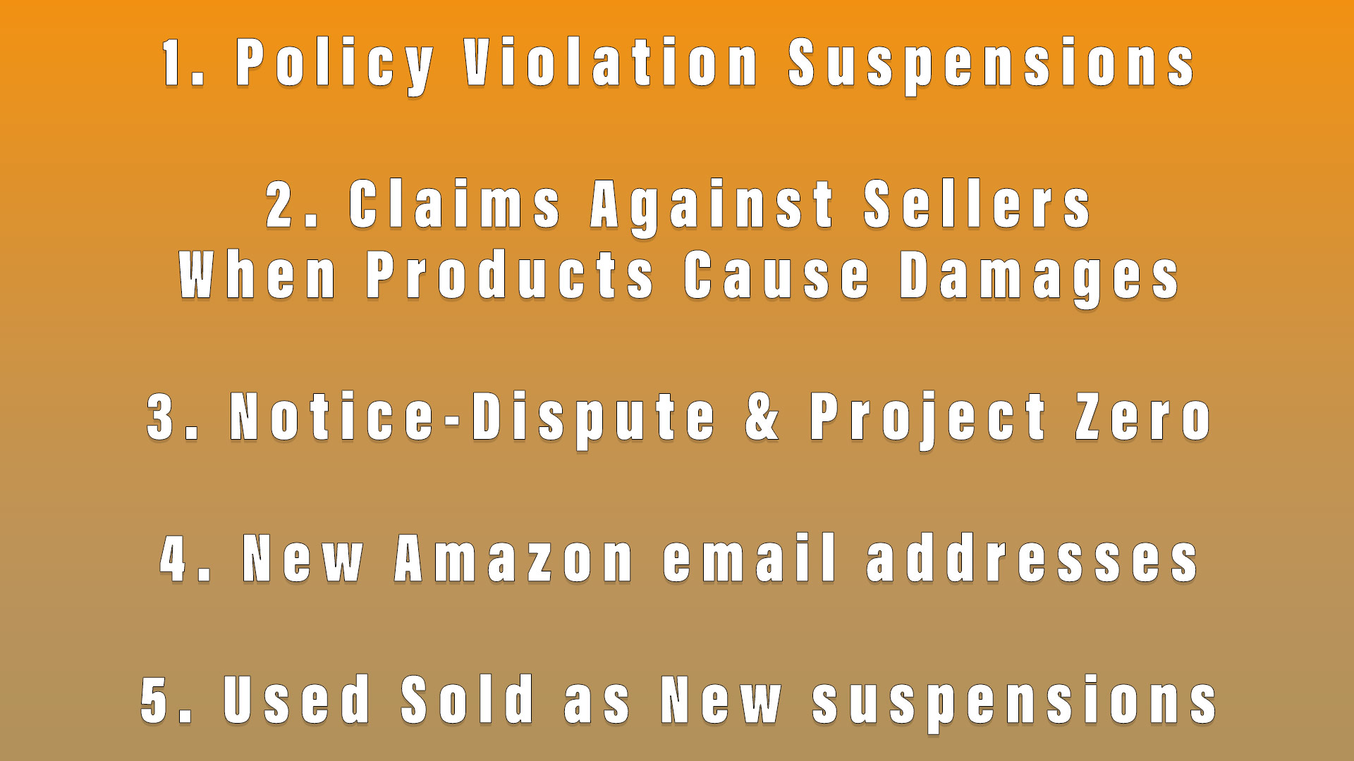 Amazon News: Policy Violation Suspensions, Claims Against Sellers when Products Cause Damages, Notice-Dispute & Project Zero, New Amazon email addresses, Increase in Used Sold as New suspensions