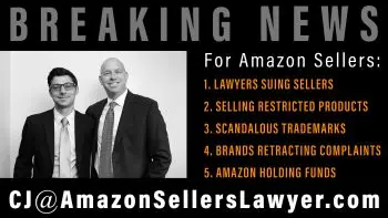 Amazon Sellers News - LAWYERS SUING SELLERS - SELLING RESTRICTED PRODUCTS - SCANDALOUS TRADEMARKS - BRANDS RETRACTING COMPLAINTS - AMAZON HOLDING FUNDS