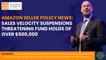 Amazon seller account suspended due to high sales velocity with large fund hold