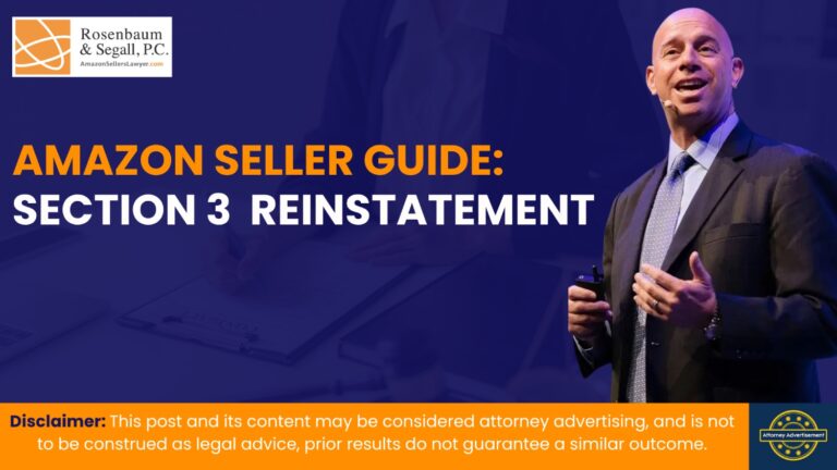 Amazon seller account reinstatement process after Section 3 suspension