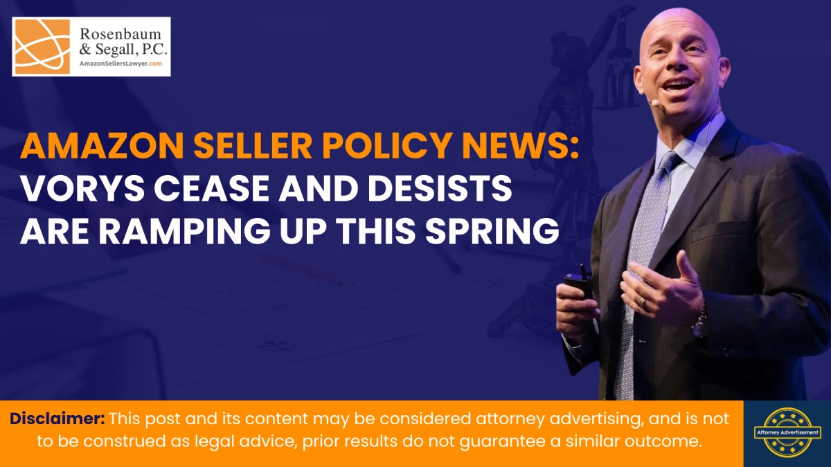 Amazon seller reviewing increased Vorys cease and desist letters in policy update