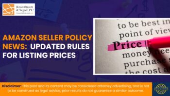 Amazon seller reviewing updated listing price policy rules