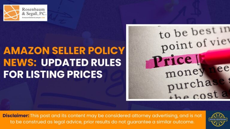 Amazon seller reviewing updated listing price policy rules