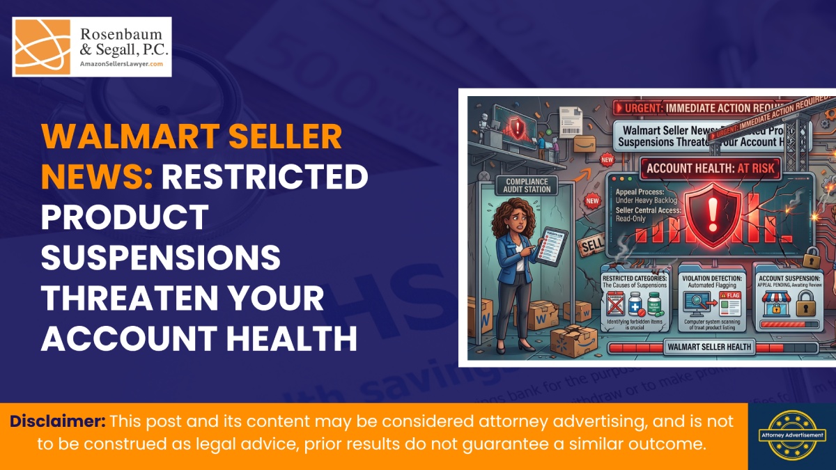 Walmart seller account suspended for restricted product violation with appeal process overview
