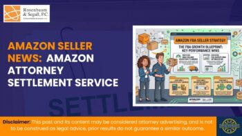 Amazon attorney reviewing seller litigation settlement options for IP and trademark disputes