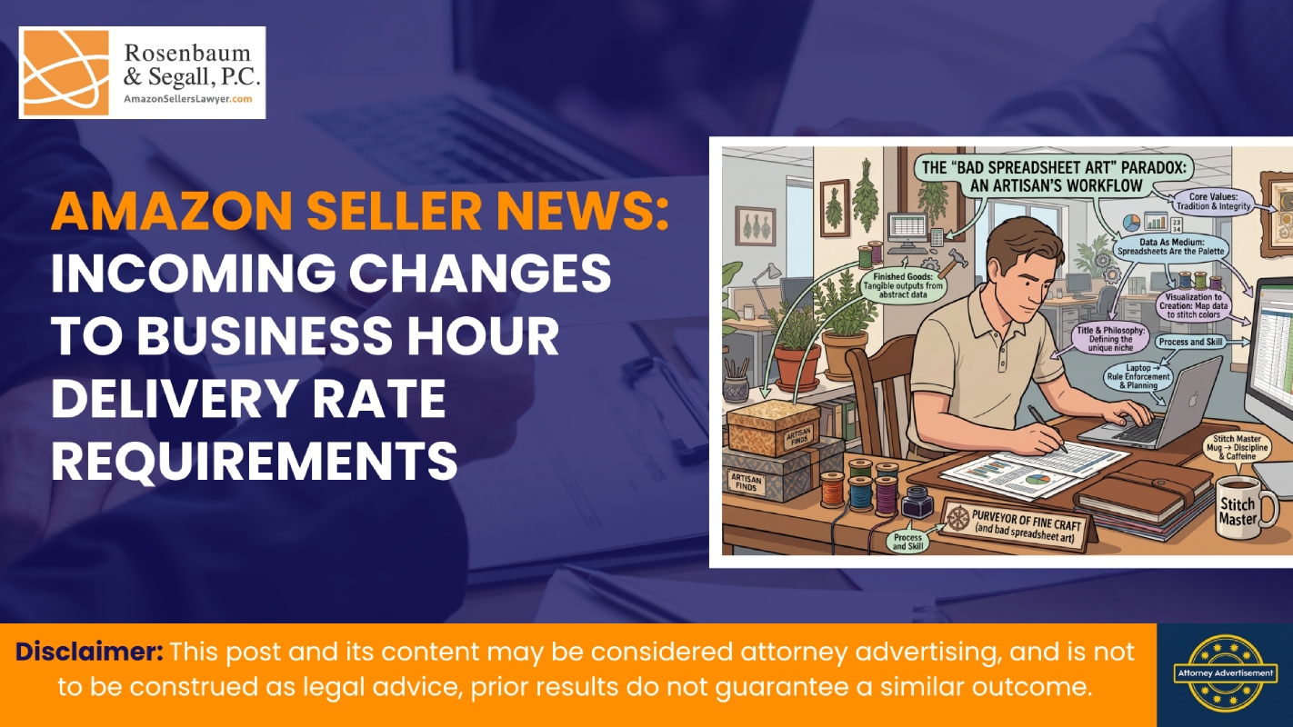 Amazon seller reviewing business hour delivery rate requirements and account health metrics