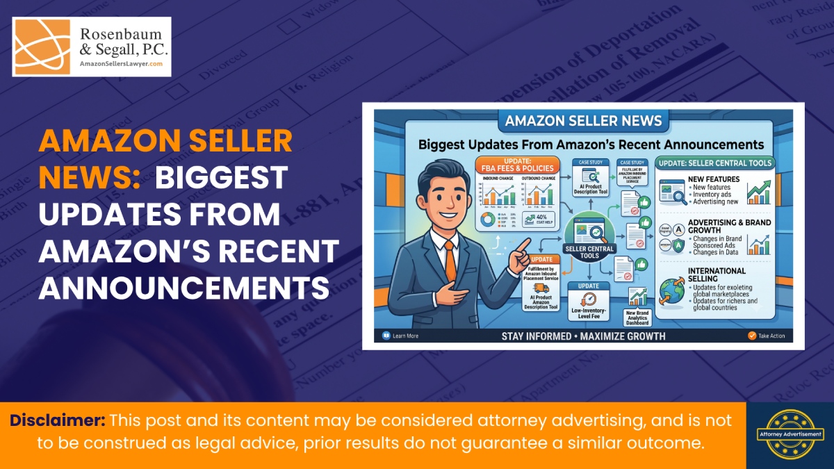 Amazon seller reviewing recent Amazon policy announcements and account updates on laptop